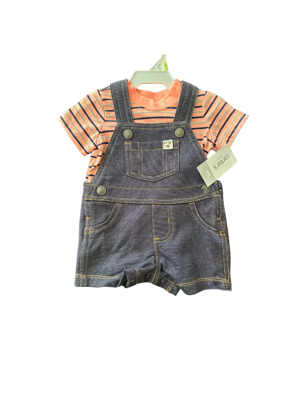 Conjunto Carter´s Overol rayas naranja