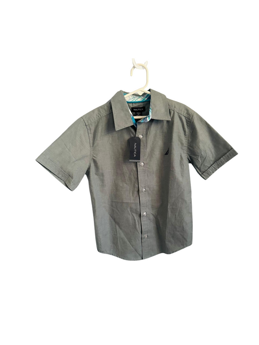 Camisa Nautica  para niño  azulgris manga corta